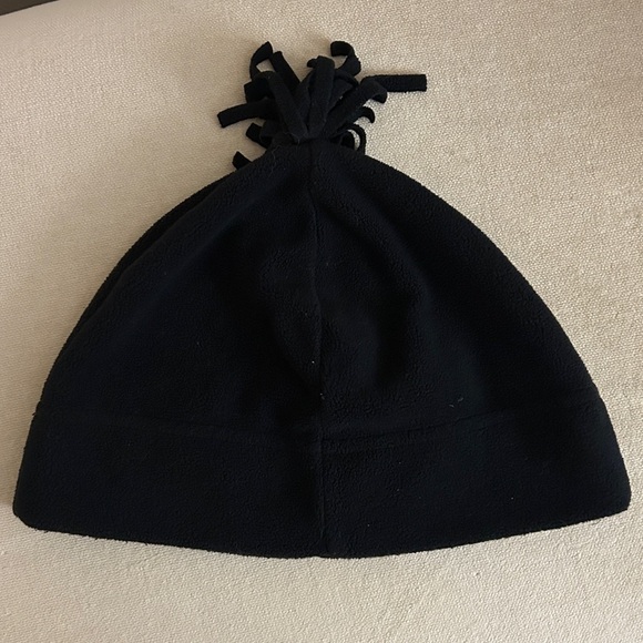 Black Fleece Beanie with Pom Pom - Picture 3 of 4